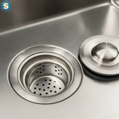 Кухонна мийка нержавійка 78x43 L Platinum Handmade (два отвори, круглий сифон 3,0/0,8), Нержавіюча сталь