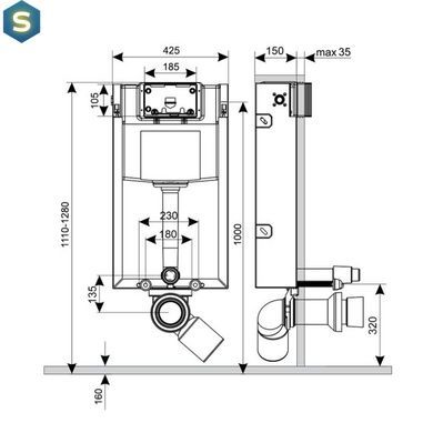 Інсталяція для унітаза Qtap Nest QT0133M425