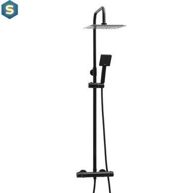 Душевая система Yoka Flova 25 black с термостатом BP.FLOVA THERM 25 BLK, Черный матовый