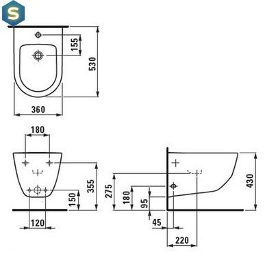 Биде подвесное Laufen Pro H8309520003041, Белый