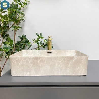 Умывальник (раковина) VBI ARABBA M BEIGE STONE MATT накладной, Бежевый