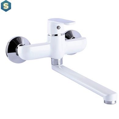 Змішувач для кухні зі стіни Globus Lux Laguna GLA-0104-7-white, Білий