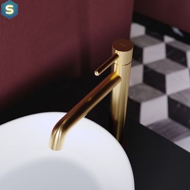 Смеситель для умывальника Omnires Y brushed gold высокий Y1212GLB, Золотой