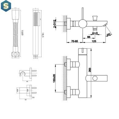 Змішувач для ванни Kohlman Dexame chrome настінний KPL-QW110D, Хром