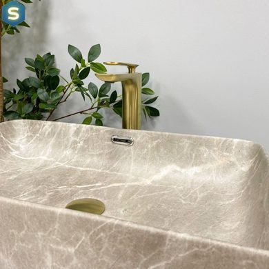 Умывальник (раковина) VBI ARABBA M BEIGE STONE MATT накладной, Бежевый