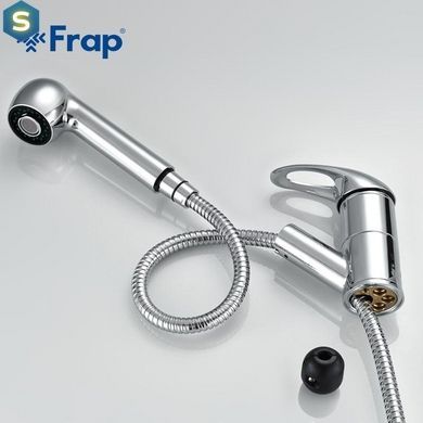 Змішувач для кухні Frap F6003 з висувним виливом, хром, Хром