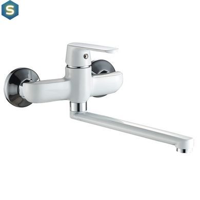 Змішувач для кухні зі стіни Globus Lux Laguna GLA-0104-7-white, Білий