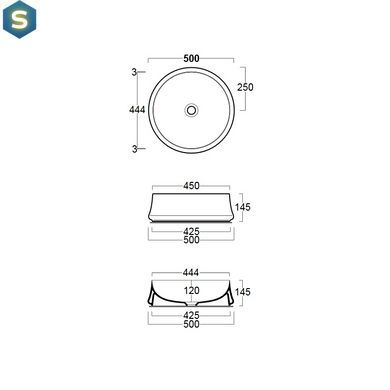 Умывальник подвесной Simas Sharp 50 см SH 01, Белый