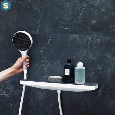 Шлангове під'єднання Hansgrohe Porter 500 Rainfinity з поличкою L Matt White 26843700