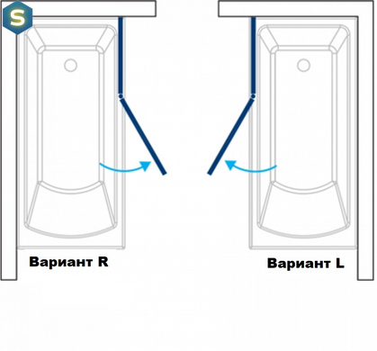 Шторка для ванни Koller Pool 1150х1400 матове скло QP95(left)