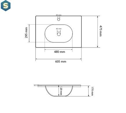 Умывальник VBI Pordenone white врізний VBI-018047, Білий