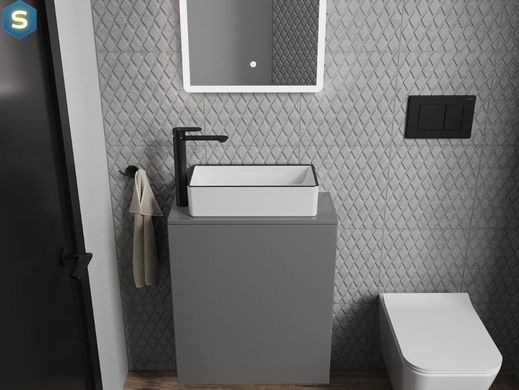 Умивальник Mexen Nadia 46 white black Edge накладний MEX-21614607, Білий