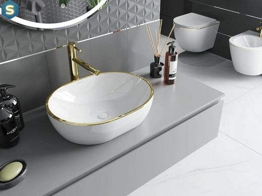 Умивальник Mexen Viki white gold Edge накладний MEX-21054805, Золотий