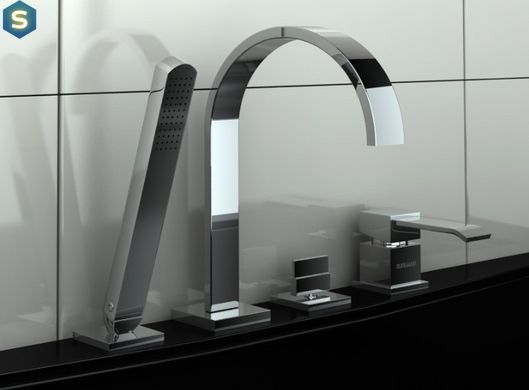 Змішувач на борт ванни Kohlman Axis chrome QB244N, Хром
