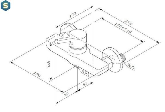 Змішувач для душу AM.PM X-Joy S F85B20000, Хром