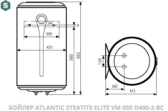 Бойлер Atlantic Steatite VM 50 D400-2-BC 1500W