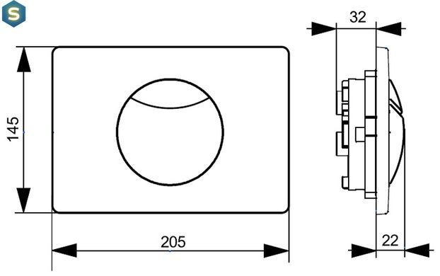 Клавіша змиву Villeroy & Boch ViConnect Е100 хром 92248561, Хром