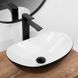 Умивальник Rea Royal mini black white накладний REA-U0538, Черный матовый
