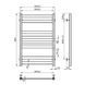 Рушникосушка водяна OnlyHeat Solis 500/800/8, Хром