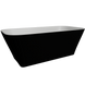 Ванна окремостояча матова Amidicon Atlant 170x75 чорна з литого каменю ATLANT_170_BLACK_MAT, Чорно-білий