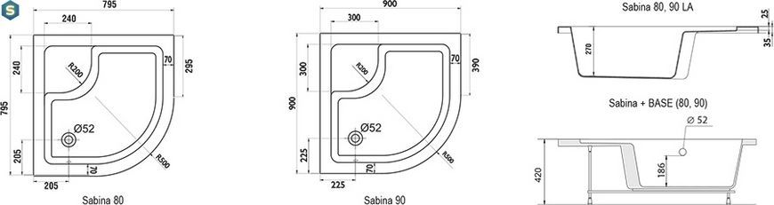 Душовий піддон Ravak Sabina 80 LA A214001020