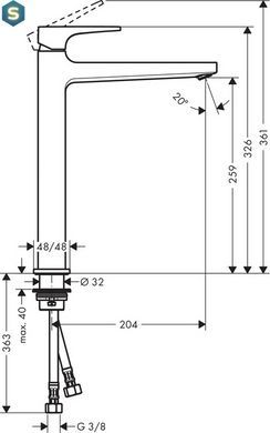 Змішувач для умивальника Hansgrohe Metropol 74512000