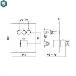 Термостат для душа на 3 потребителя Paffoni Compact Box black matt CPT519NO, Черный матовый