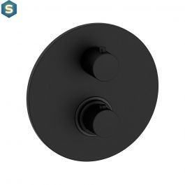 Душова система Paffoni Shower з термостатом та виливом &Oslash;300 мм black matt KITLIQ019NO300, Черный матовый