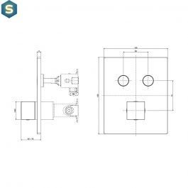 Смеситель для ванны/душа на 2 потребителя Paffoni Compact Box black matt CPM518NO, Черный матовый