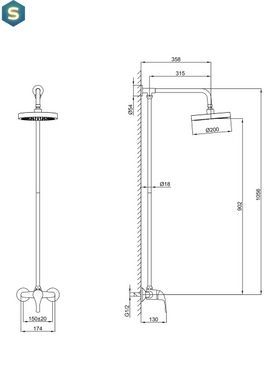 Душевая система Frap F2426, хром, Хром