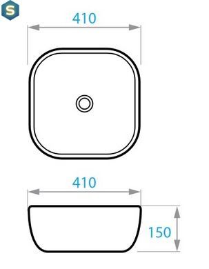 Умивальник Koller Pool Round на стільницю 410x410 мм, чорний матовий RN-0410-WB-MB, Черный матовый