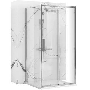 Душова кабіна Rea Rapid Slide 110x90 chrome пристінна REA-KPL-09104, Хром, Універсальна, прозорий, хром