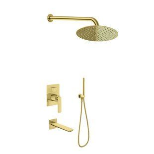 Душова система Kohlman Experience 30 brushed gold + BOX прихованого монтажу KPL-QW211EGDBR30, Золотий