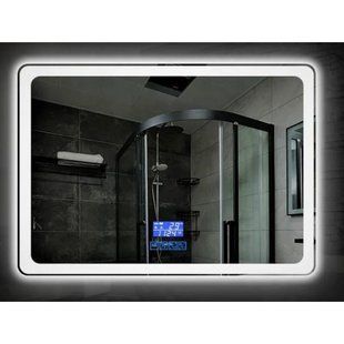 Дзеркало Dusel DE-M3051 75x100 см з годинником і Bluetooth, Білий