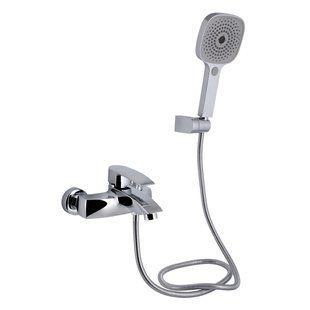 Смеситель для ванны Qtap Swan Eco (c душевым гарнитуром) QTSWA259CRM45534 Chrome, Хром
