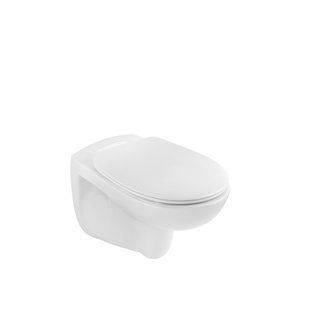 Унітаз підвісний Kroner KRP - A534UF Rimless 410х355х555 мм, сидіння Slim Duroplast / Soft-close / Quick relase, Білий