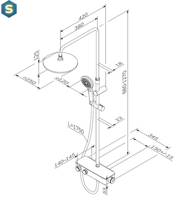 Душевая система AM.PM Inspire 2.0 F0750A400, Хром