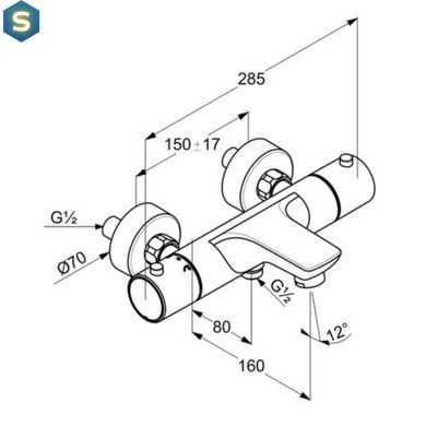 Термостат для ванни Kludi Objekta DN 15 352010538