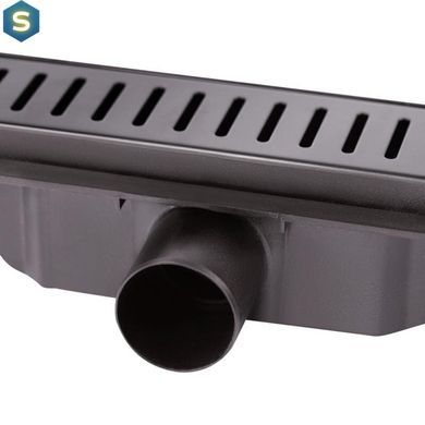 Трап линейный Qtap Dry FA304-700MBLA с нержавеющей решеткой 700х73