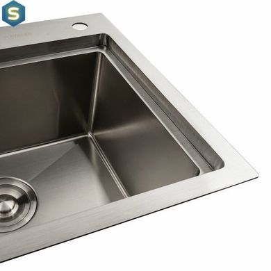 Кухонна мийка нержавійка 78x43 R Platinum Handmade (два отвори, круглий сифон 3,0/0,8), Нержавіюча сталь