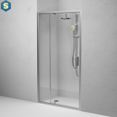 Душові двері Am.Pm Gem 110x195 см скло прозоре хром матовий W90UG-110-1P-195MT, прозорий, хром матовий