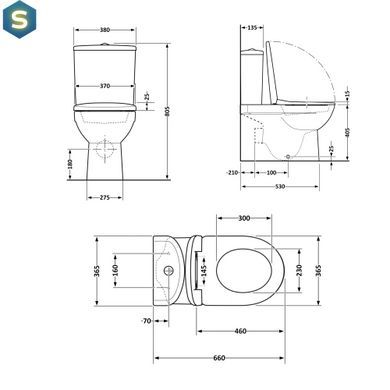 Унітаз підлоговий Qtap Vlasta Ultra Quiet безобідковий з сидінням Soft-close White QT28228300W, Білий