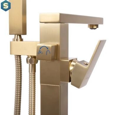 Смеситель для ванны Rea Tery brushed gold напольный REA-B5307, Золотой