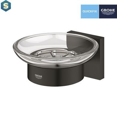 Мыльница с держателем Grohe QuickFix Start Cube 410962430, Черный/золото