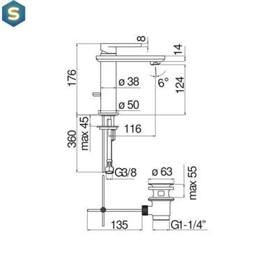 Змішувач для умивальника Nobili Dress Vanilla Wood DS106118-1C10, Бежевий