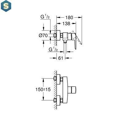Смеситель для душа Grohe QuickFix Start 322792432, Черный матовый