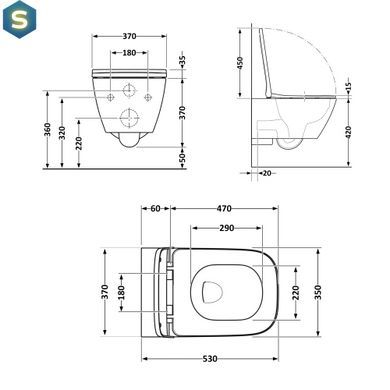 Унітаз підвісний Qtap Gemini безободковий з сидінням Soft-close QT2533076EUQW, Білий