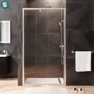 Душові двері Am.Pm Gem 110x195 см скло прозоре хром матовий W90UG-110-1P-195MT, прозорий, хром матовий