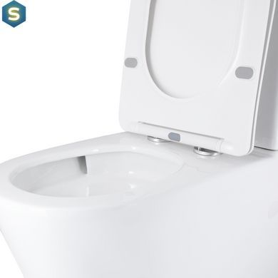 Унітаз підлоговий Qtap Vlasta Ultra Quiet безобідковий з сидінням Soft-close White QT28228300W, Білий