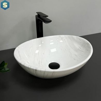 Умивальник (раковина) VBI PARMA MARBLE NATURE GLOSSY накладний, Мармур